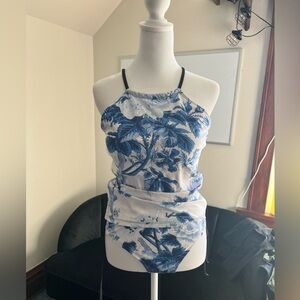 Blue Floral Women's Tankini